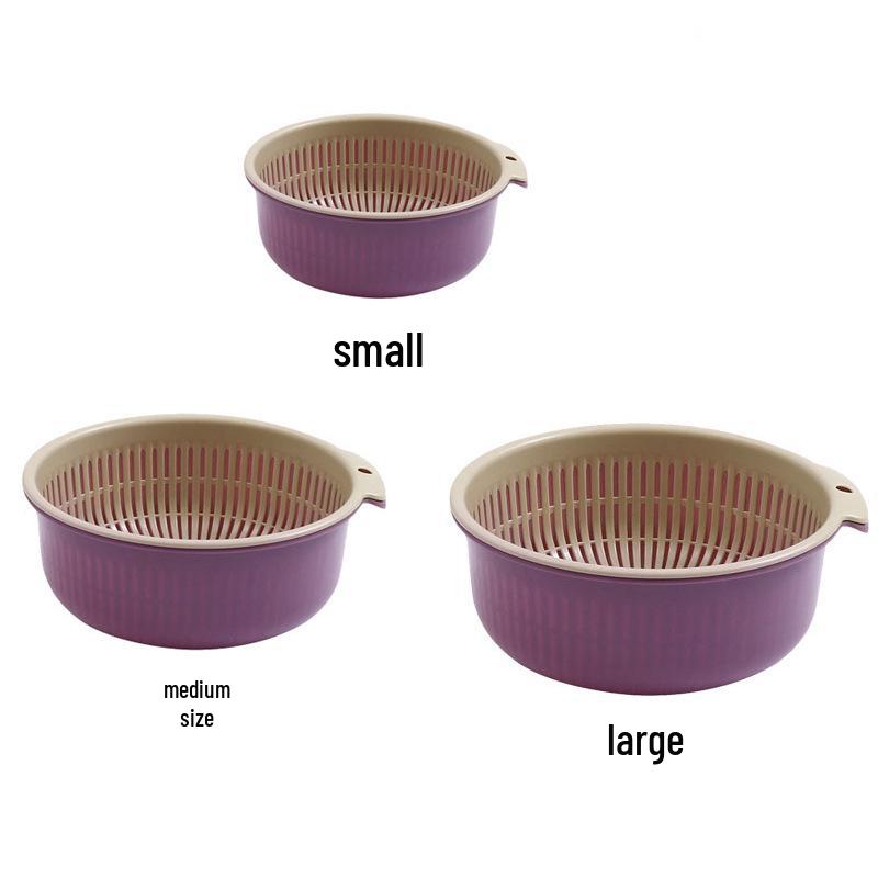 Zwei-Schichten-Gemüsewaschkorb: Dickes, hohles Siebdesign für Küchenspülen - Ideal zum Waschen von Brokkoli und Muscheln.