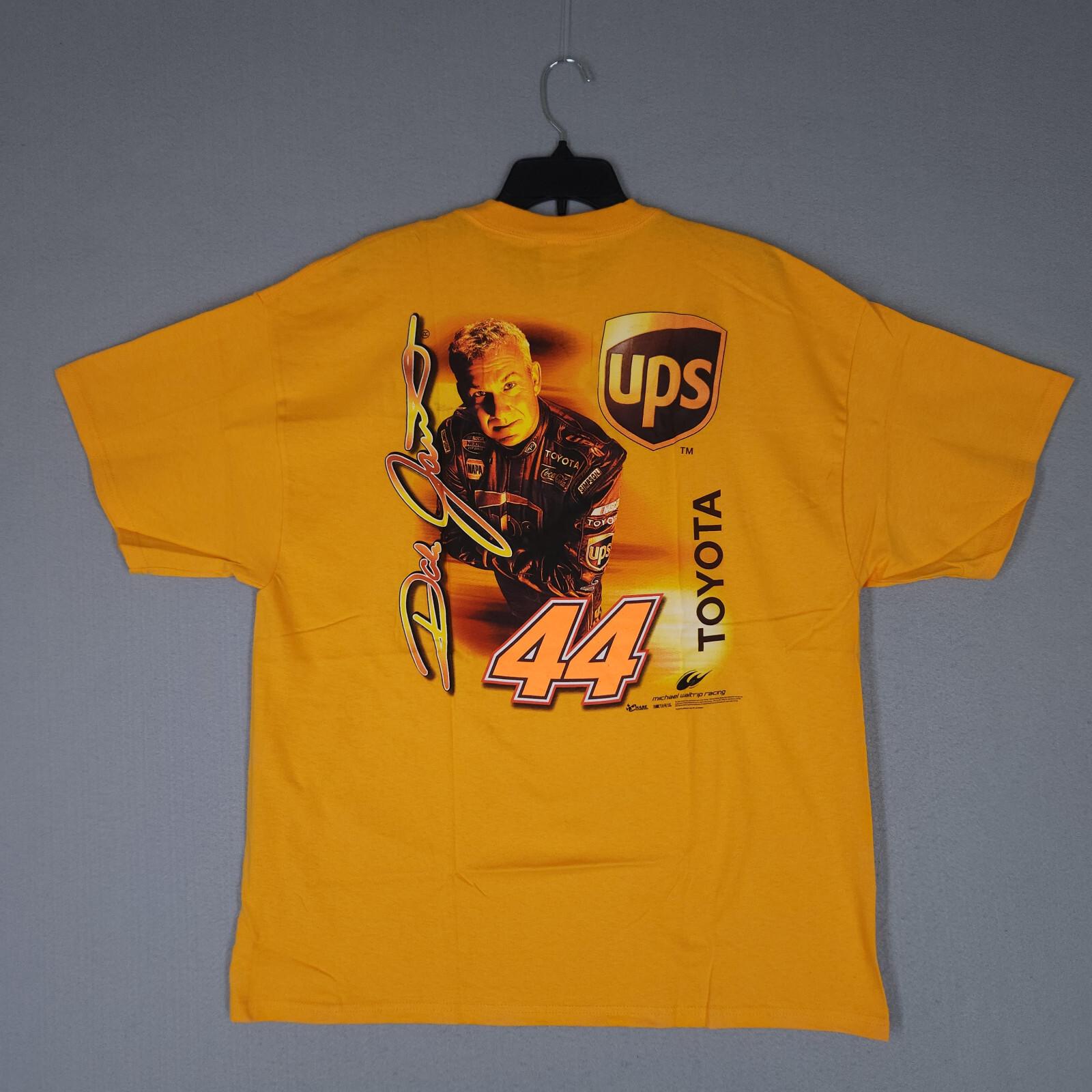 Chase Dale Jarrett 44 NASCAR Shirt Mens Extra Large Gold UPS Toyota Racing Tee XXL