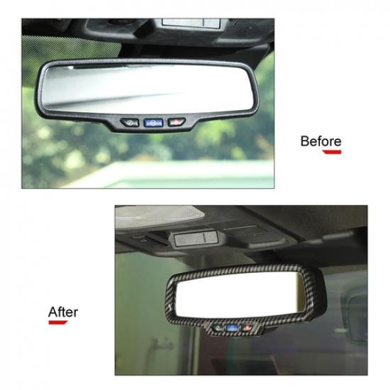 Rearview Mirror Cover Trim Frame Carbon Fiber For Camaro 10-15 Inner Accessories