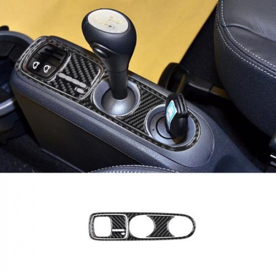 Bright Carbon Fiber Car Center Gera Shift Panel Sticker For Smart Fortwo 11-15