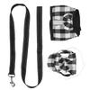 Pet Pig Vest Harness Dress with Leash and Cap Pigs EscapeProof Walking Harness Strap(Black White M)