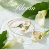 French Vintage Calla Lily Gold Color Bangle Ring Set for Women White Enamel Flower Open Cuff Bracelet Dainty Floral Jewelry Gift