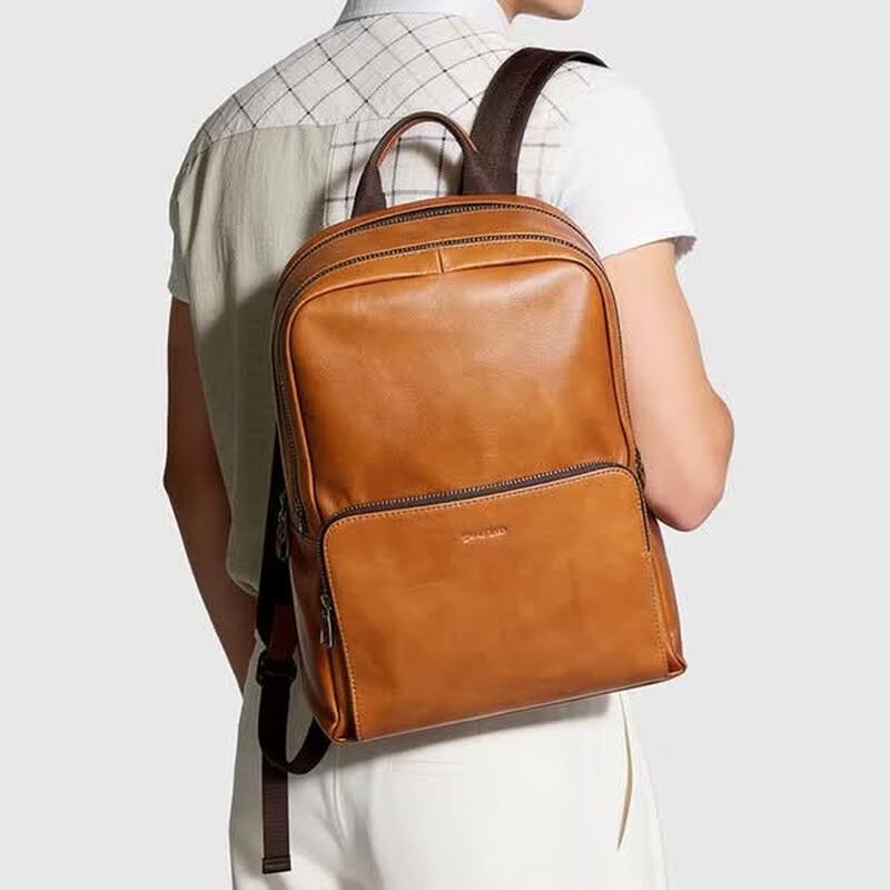 Navigare Men's Top-Grain Leather Laptop Backpack