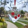 Heart-Shaped Hummingbird Feeder Outdoor Hanging Plastic Feeder Jar with Flower Feeding Ports for Garden Yard Patio Tree Decor