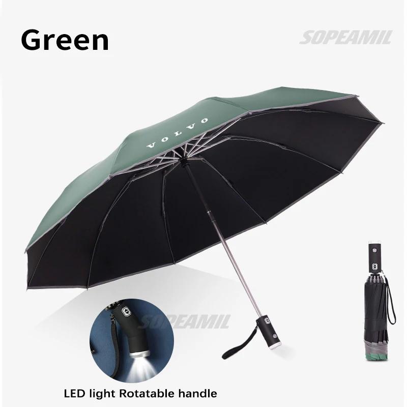 Volvo XC40 XC60 XC70 XC90 V40 V60 V70 V90 S40 S60 S80 S90 C30 C70 Car Led Light Umbrella Automatic Folding Sunshade Accessories