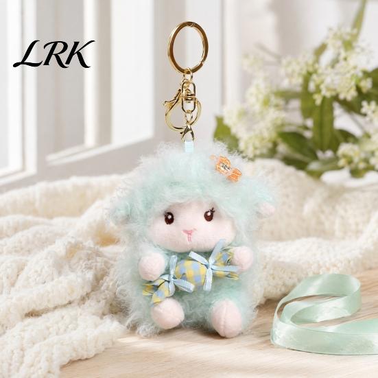 Lightweight Keychain For Backpack Plush Seated Sheep Pendant with Metal Ring for Stylish Key Keys, Soft Cute Lamb Keychain, Stuffed Animal Bag Charms