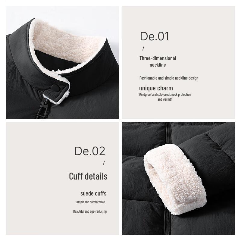 MJ STYLE Women's Stand Collar Loose Fit Padded Jacket