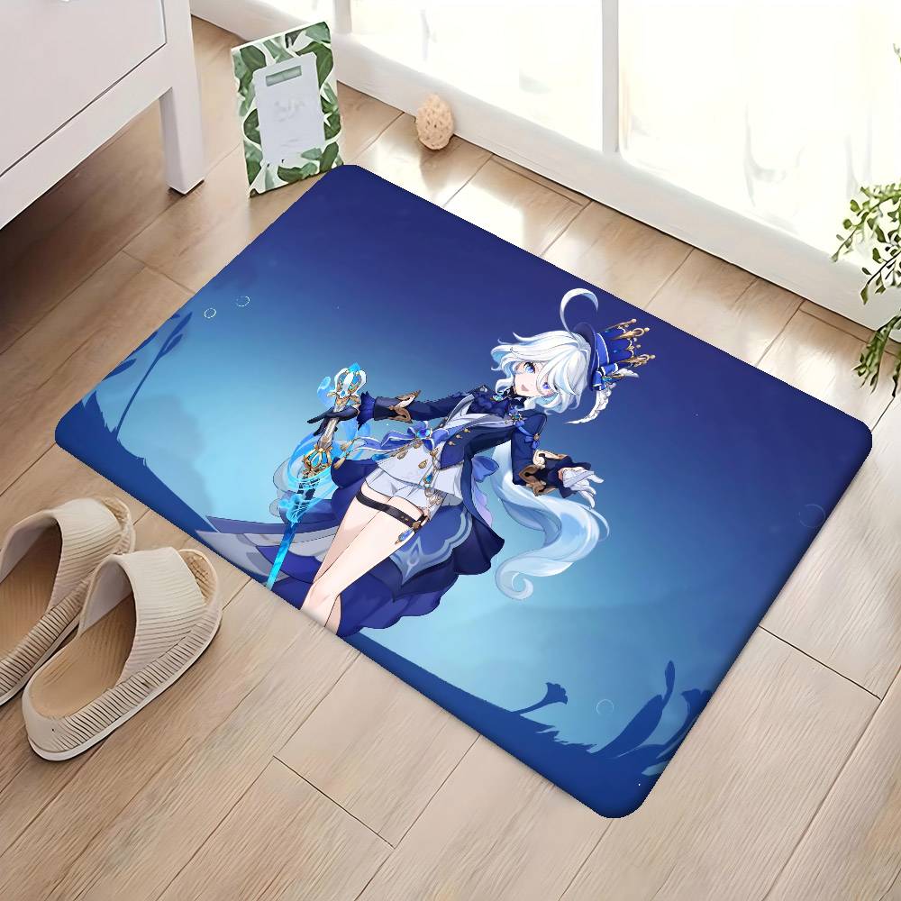 Furina Genshin Impact Entrance Door Mat Washable Non-Slip Living Room Sofa Chairs Area Mat Kitchen Welcome Doormat