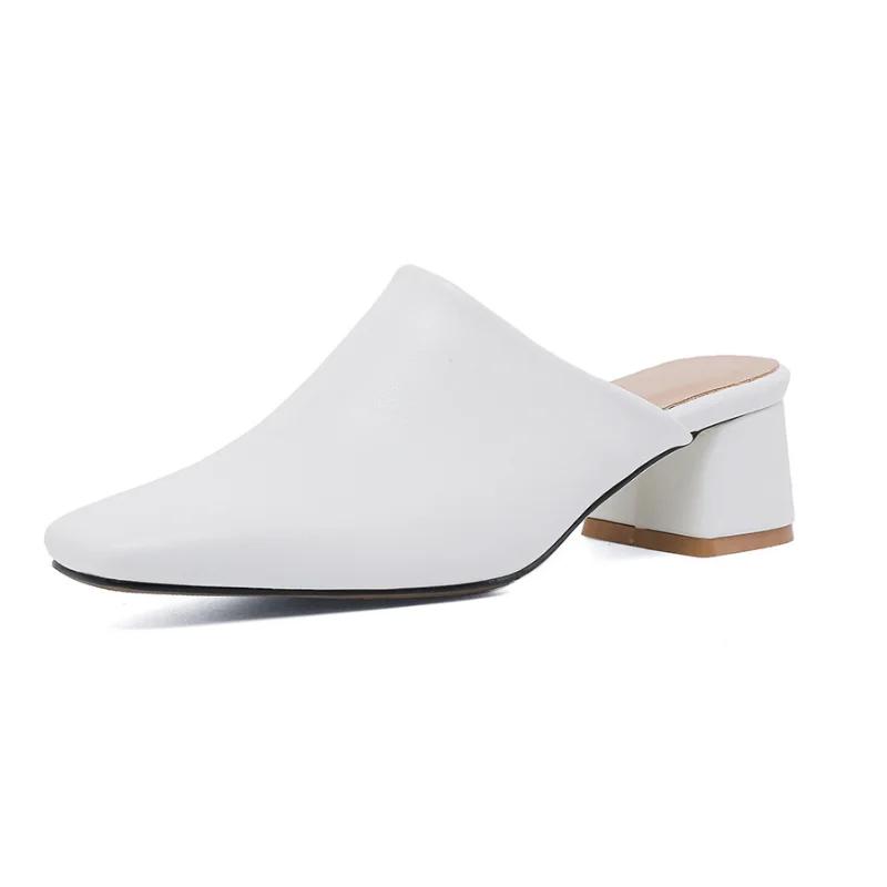 Fashion New Summer Candy Colored Low Heel Outdoor SlippersEuropean and American Women's Simple and Fashionable Coarse Heel Sandals