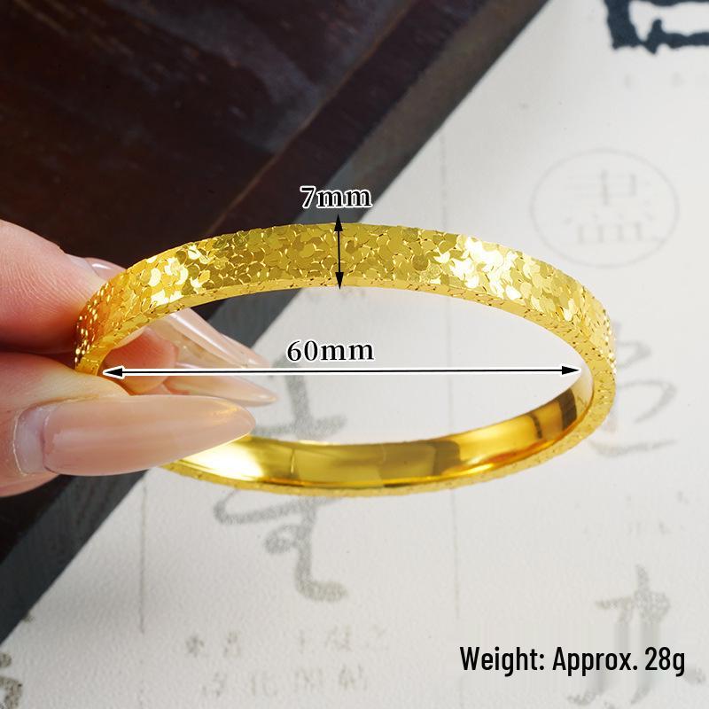 Women's Gold Sand Bracelet: Long-Lasting Copper Alloy, Ancient Heritage, Four-Leaf Clover for Two-Life Happiness.