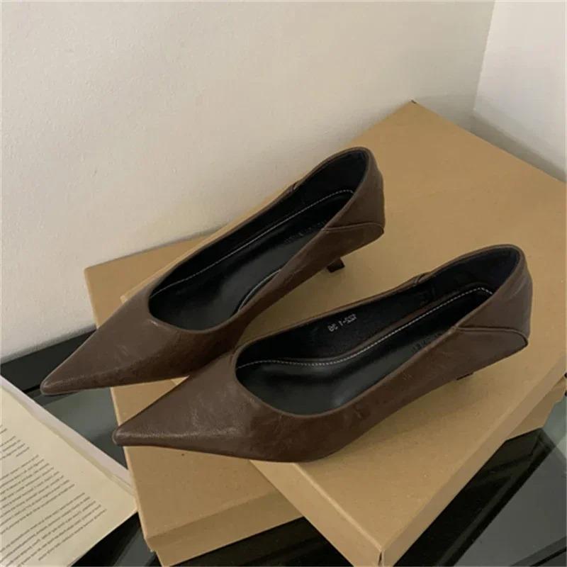 Women's High Hees Temperament Pointed High Heel Single Shoes Sexy Leopard Print Designer Women Pumps Elegant Party Banquet Shoes
