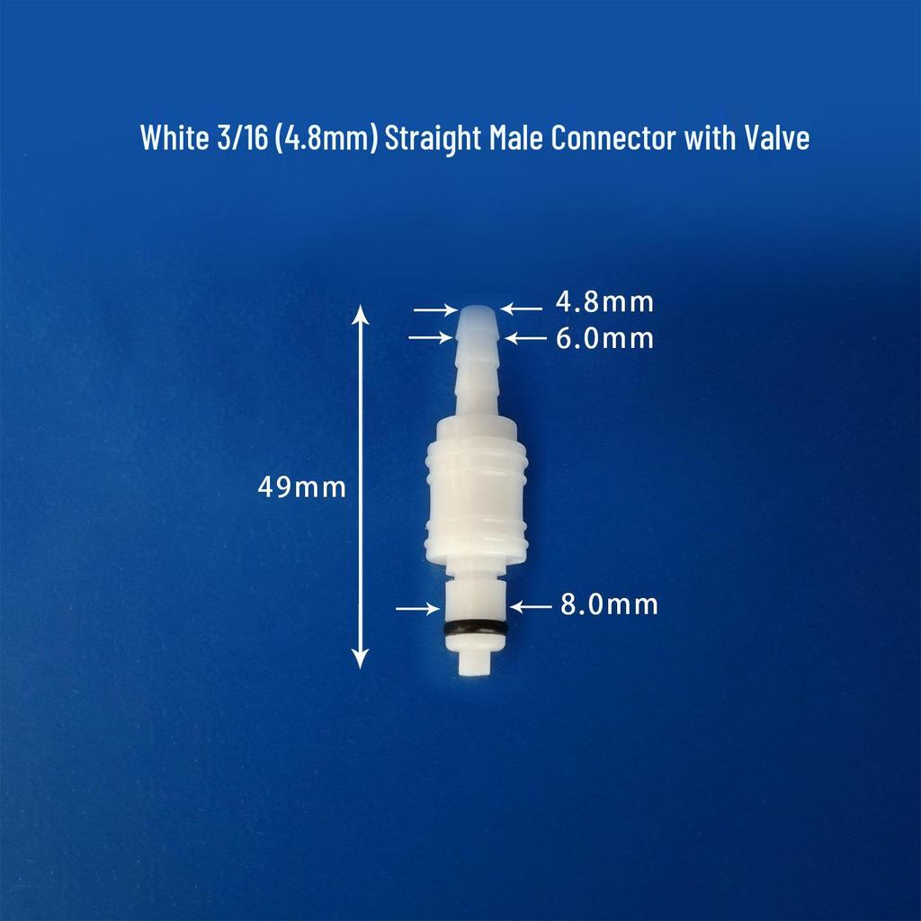 CPC Connector with Shut-Off Valve: 3/16" Male/Female Quick Disconnect for Beauty Instruments