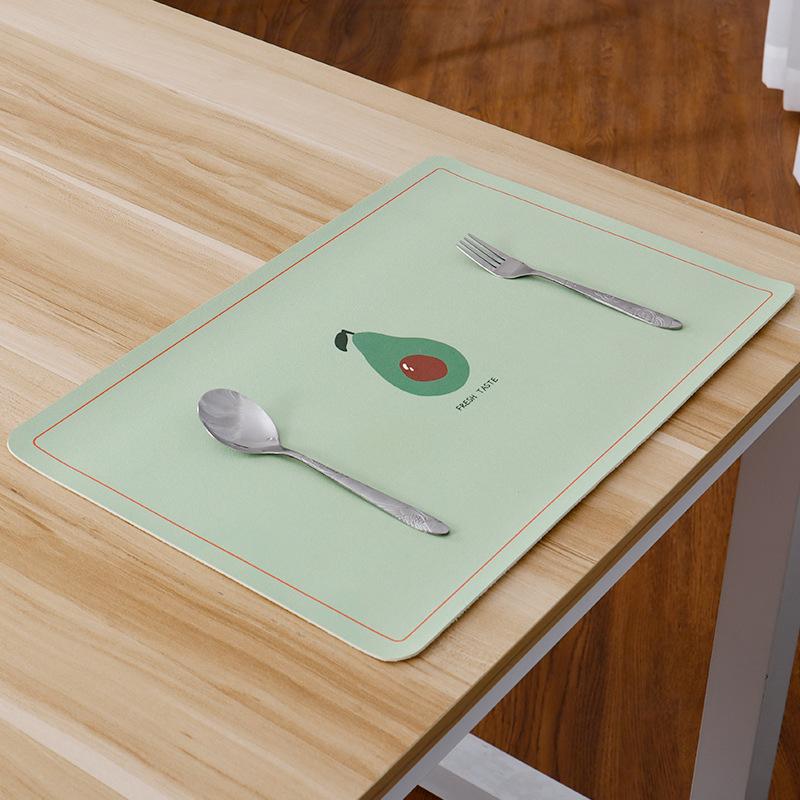 Fruits Luxury Leather Placemat Home Kitchen Decoration Romantic Western Food Mat Heat Insulation Mat Home Bowl Cup Mat