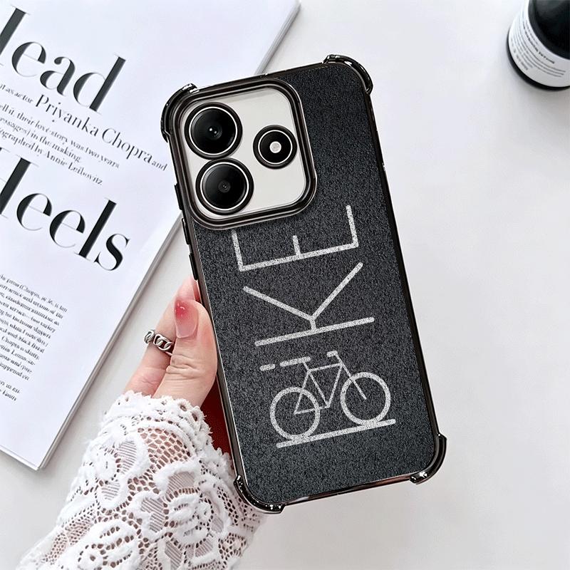 Bicycle Bike Sports Plating Phone Case For Xiaomi Redmi Note 14 15 Pro Plus 13 12 11 11S 11T 10 9S 9 5G Anti-Fall Airabag Cover