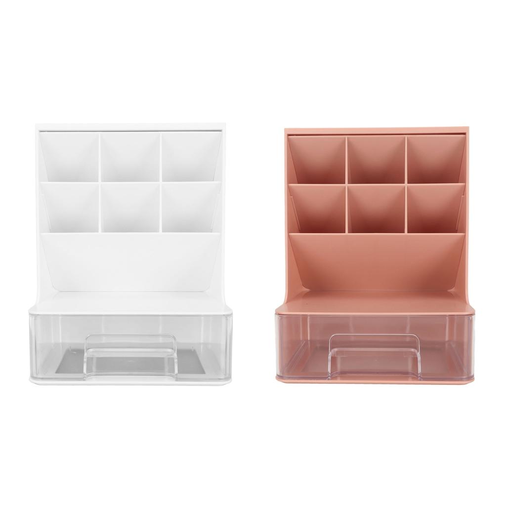 Schräger Stifteorganizer für Studenten mit Schublade, große Kapazität, abgerundete Ecken, Schreibtisch-Schreibwaren-Organi