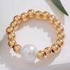French Style Niche Versatile Bead Index Finger Ring Women's Jewelry Simple Design Imitation Pearl Single Ring Women