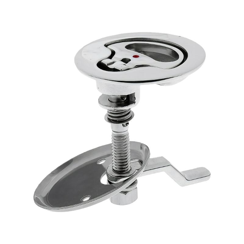 Stainless Steel Marine Handle Floor Lock Corrosion Resistant Keyless Flush Pull Latches for Marine Boat Door 1