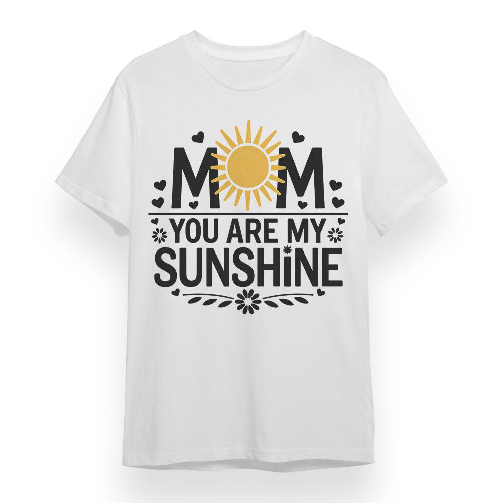 

Women s T-shirt With Mom You Are My Sunshine Graphic White Cotton Oversized Tee 2XL
