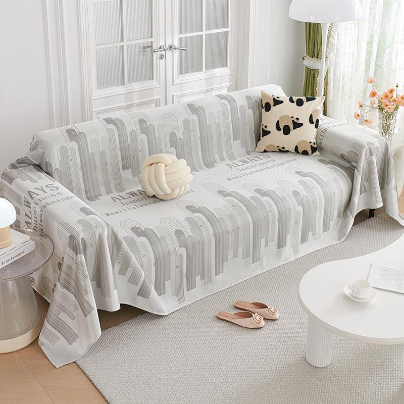 Cool Ice Silk Ins Style Sofa Towel Summer Skin-Friendly Breathable Sofa Cover Cloth Universal All-Covered Dust Cover Sets