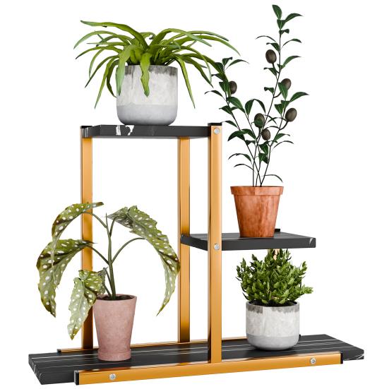 Pflanzenständer Indoor Etagen-Pflanzenständer für Zimmerpflanzen Mehrfacher Eck-Blumenständer für Wohnzimmer Mehrschichtiges Eisenkunst-Pflanzenregal