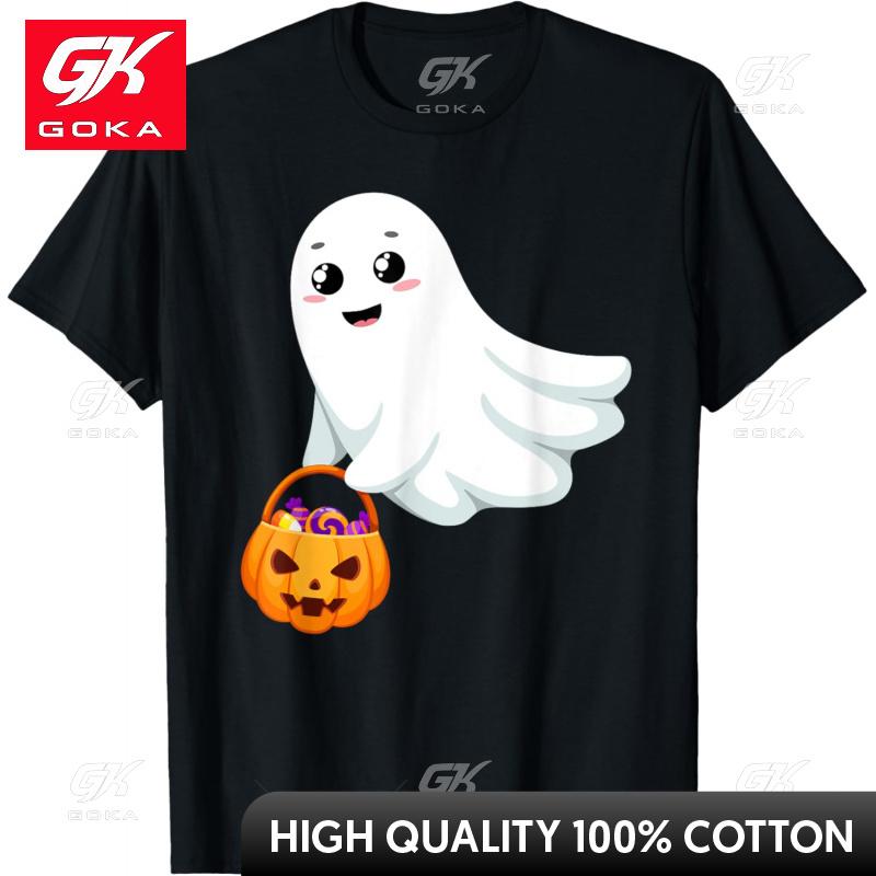 

Ghost Pumpkin Bag Funny Ghost Halloween Womens Top TShirt Cute Vintage Graphic T Shirts S