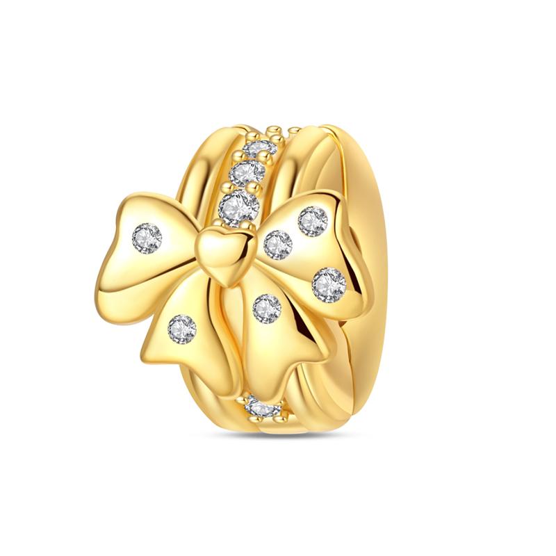 Original 925 Silver Gold DIY Charms Beads with Zirconium Sun Leopard Pendants for Bracelet Jewelry Making