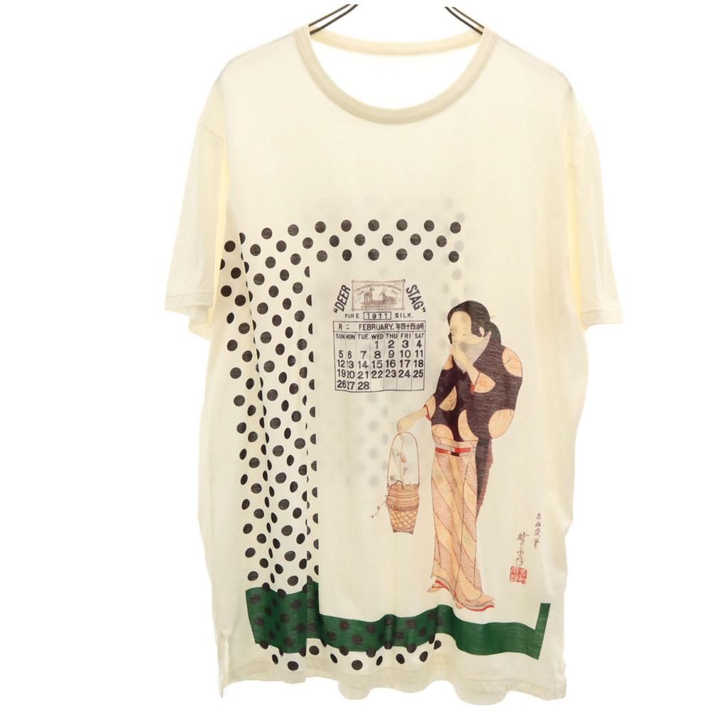 Ground Y Kawanabe Kyosai collaboration made in Japan Beauty 12 Months Calendar February Short sleeve T-shirt Men's Used