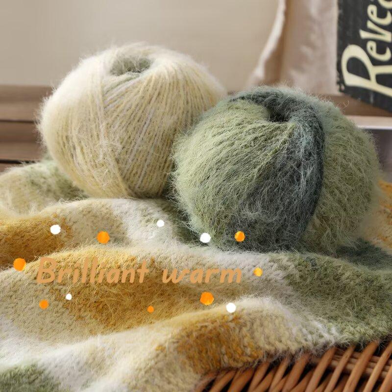 100g/roll Gradient Wool Mohair Yarn Crochet Wool Thread Handmade Knitting Hats Scarves Shawls Jackets DIY Knitting Products
