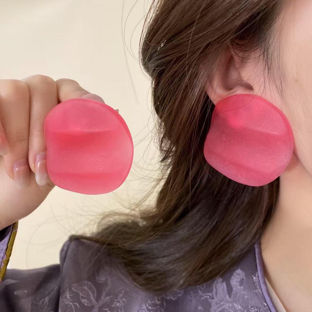 Kolczyki plisowane w kształcie litery U z efektem ombre Silver Needle: Retro Ekstrawagancki High-Endowy Styl Europejski i Amerykański dla Kobiet