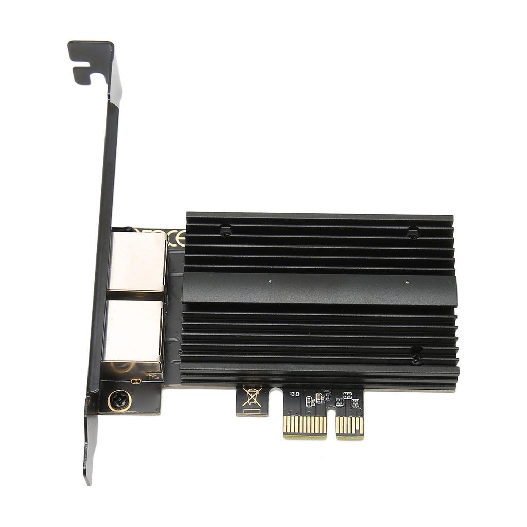 PCIe Network Card 2.5Gbps Dual Port Gold Plated Pin Aluminium Alloy Gigabit Ethernet Card for