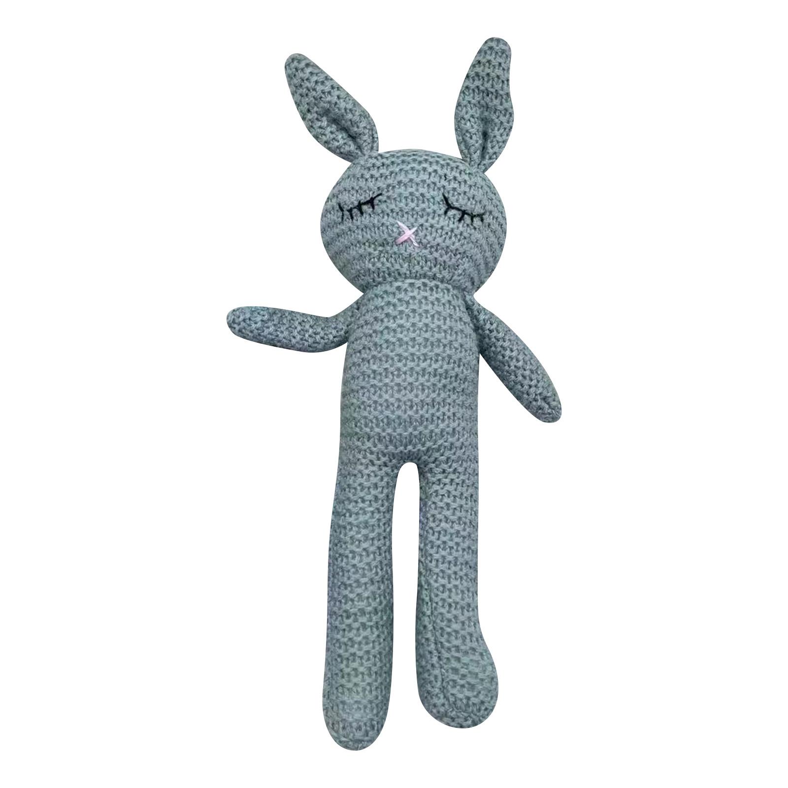 

Пасхальный детский плюшевый кролик ручной работы пасхальный плюшевый плетеный кукла игрушка для сна для младенца подарок новорожденному One Size синий