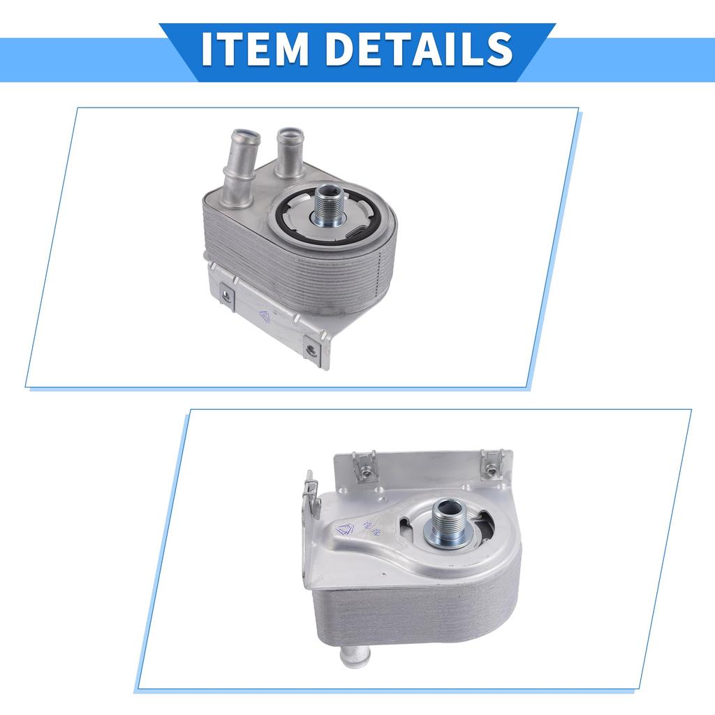 VekAuto Engine Oil Cooler Kit for Jeep Renegade 2015-2021, Durable Aluminum Alloy Silver Tone Transmission Oil Cooler with O-Ring Seals and Bolts