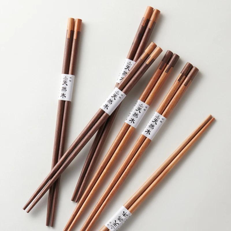 5 Pairs 24cm Long Chopsticks Japanese Food Sushi Sticks Wooden Chinese Chopstick Set Reusable Kitchen Wood Chop Sticks Tableware