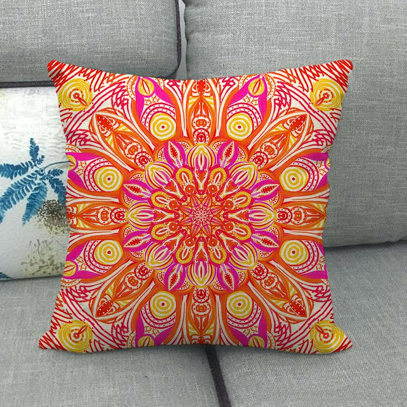 Symmetrical Bohemian Geometric Patterns Digital Printing Short Plush Pillow Covers For Car Sofa Office Cushion Cover Home Goods