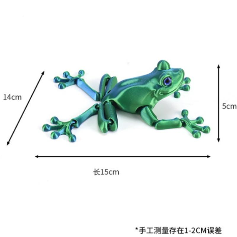 3D Printing Frog Figures Animal Toys Multi-joint Movable Simulation Eyes for Home Accessories Kids Gift Living Room Decoration