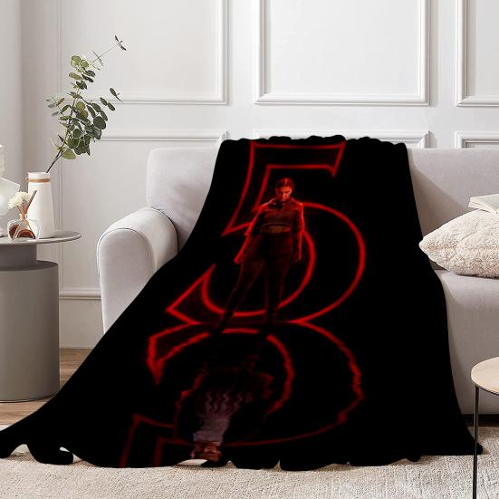 Stranger 5 Throw Blanket Soft Cozy Flannel Wrap Blanket Machine Washable Sofa Throw Blanket for Adults Kids Fans Bed Couch