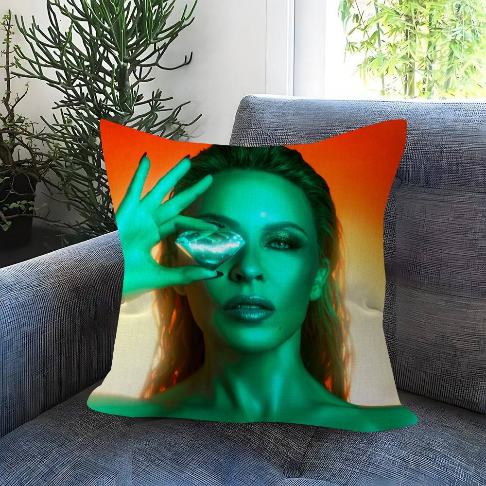 Singer Kkylie Mminogue Doublesided Printed Pillow Cover Short Plush Suitable Living Rooms Bedrooms Sofas Throw Cushion Cover