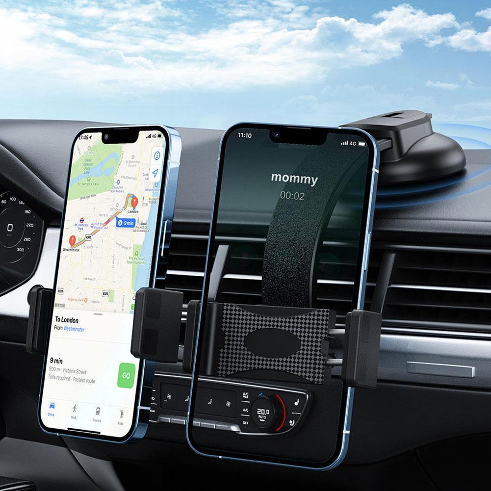 Универсальный автомобильный держатель для телефона с двойной головкой, 360° Универсальная присоска, Настольный кронштейн для телефона в автомобиль, Аксессуары для навигации