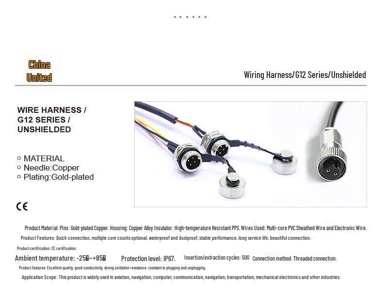 Waterproof Aviation Plug: 2-7 Core Unshielded Wire Harness Terminal Connector with Female Socket & Male Seat