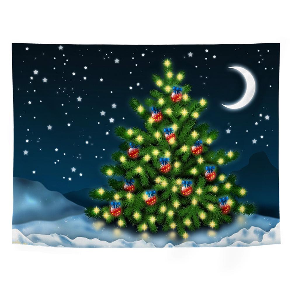 Świąteczny gobelin z nadrukiem, tkanina w tle choinki, tkanina wisząca Ins Wind, pokój noworoczny, tkanina dekoracyjna w akademiku, tkanina ścienna