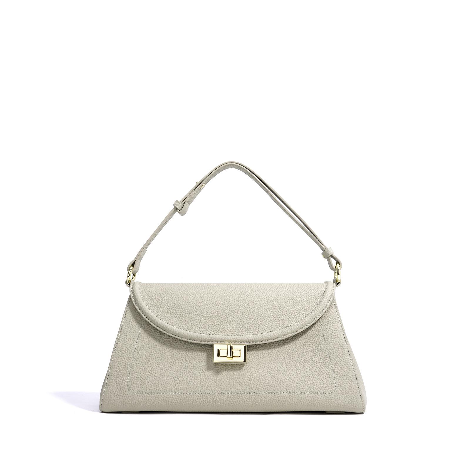 

Новая нишевая женская сумка из высококачественной коровьей кожи, ручная, подмышку, кроссбоди, маленькая, изысканная светло-серый