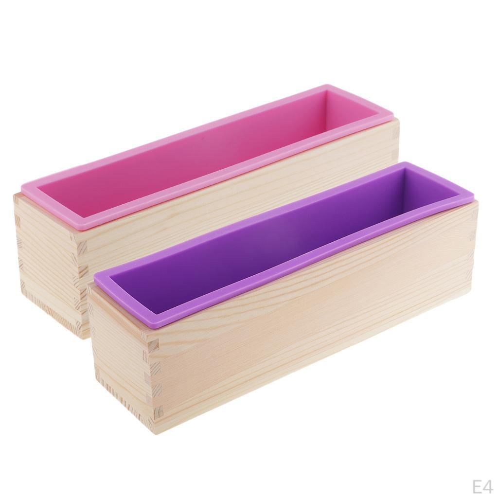 Rectangle Silicone Loaf Soap with Wooden Box, Making , Handmade DIY Chocolate Cake Toast