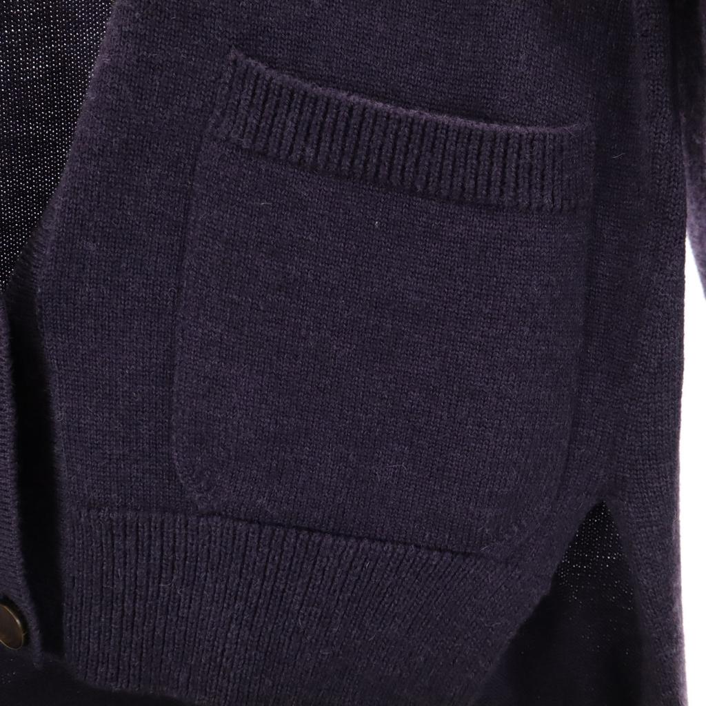 Lanvin Made In Italy Wool Blend Long Sleeve Knit Cardigan S Purple Women Used