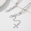 Elegant Crossed Pendant Waist Chain Imitation Pearls Pants Chain Accessory Jewelry For Stylish Outfit Enhancement