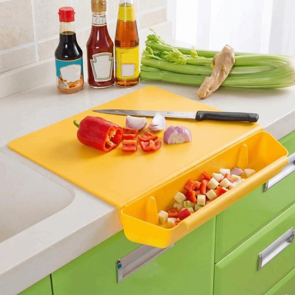 2-in-1 Vegetable Cutting Board Thicken Plastic Food Container Food Preparation
