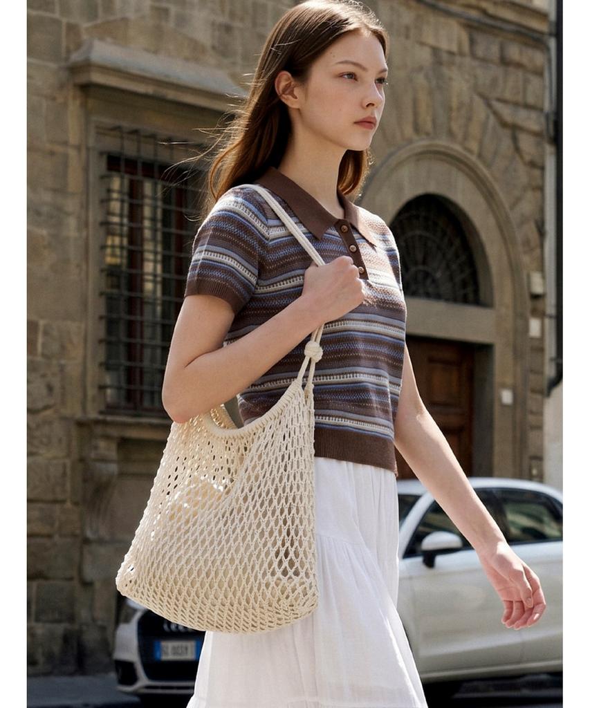 Forever21 Summer Crochet Dust Bag Set Knit Shoulder Bag (Ftdbbg002)