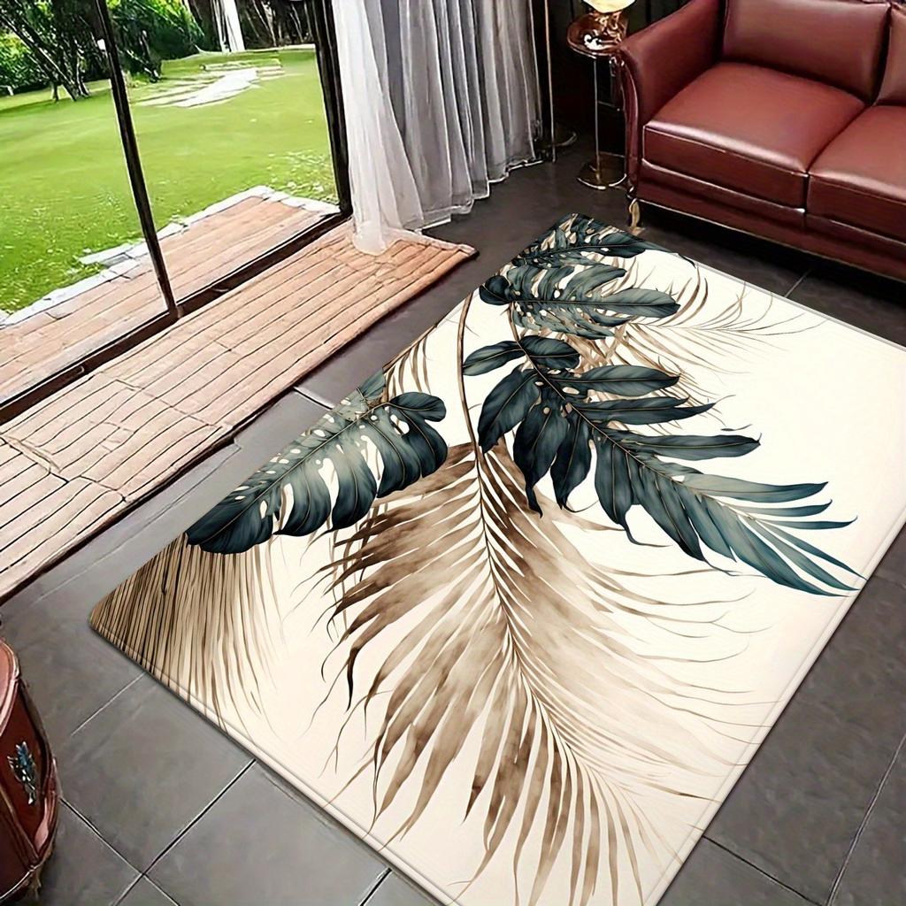 1PC Leaves Pattern  Kitchen Rugs Non-Slip Home Door Mats Pop Design Bathroom Rugs Bath Mat Carpet for Home Sink Laundry Decor