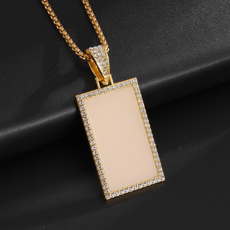 Angel Wings Mirror Photo Memorial Pendant Inlaid with Ice Crystal Zirconia Necklace Couple Trendy Jewelry Birthday Gift