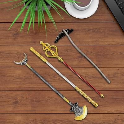 Set da 4 Pezzi/Set Rastrello Bastone Dorato Wukong Scolpito Viaggio in Occidente