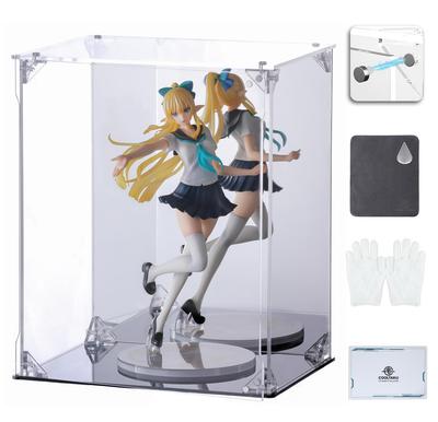 COOLTAKU Figure UV Back Magnetic Magnet Front Collection More Assembled Acrylic Display Stain Cleaning Cloth Included 20 X Depth 15 X Height Black